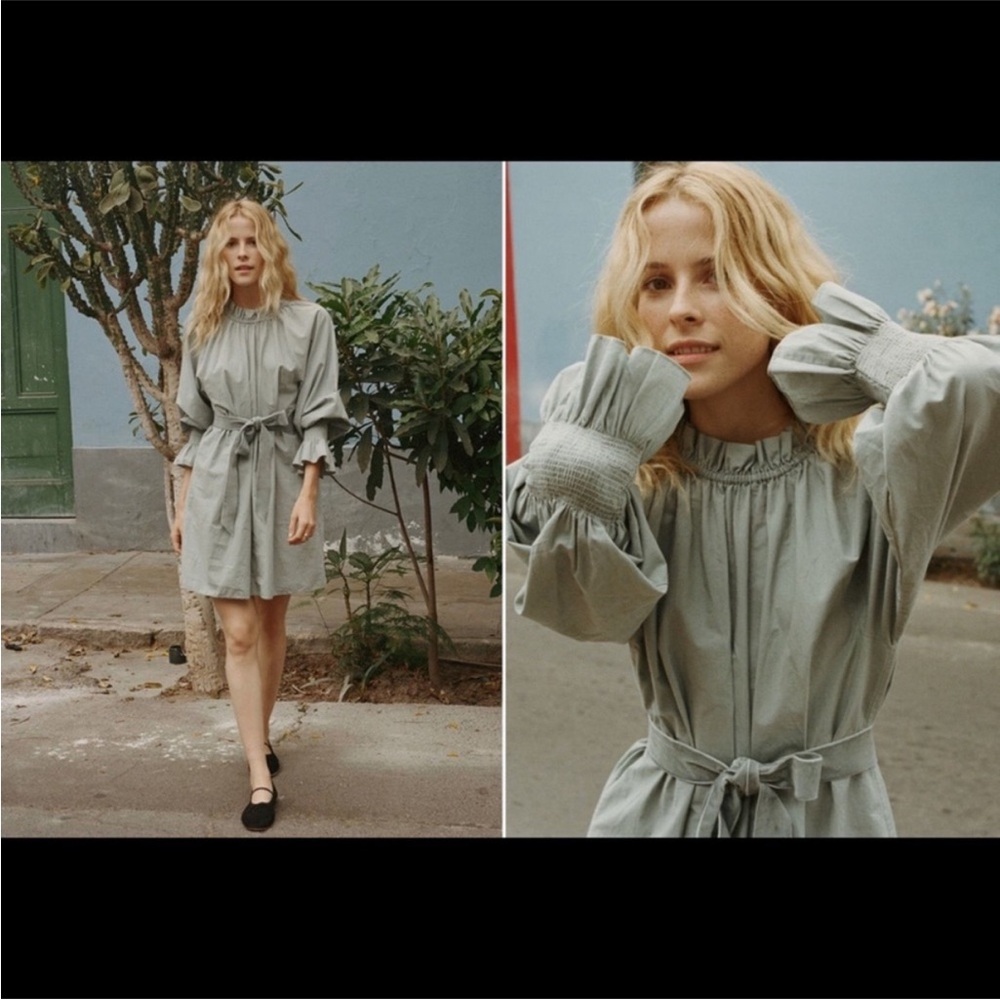 Doen Slate Blue Long Sleeve Dress
